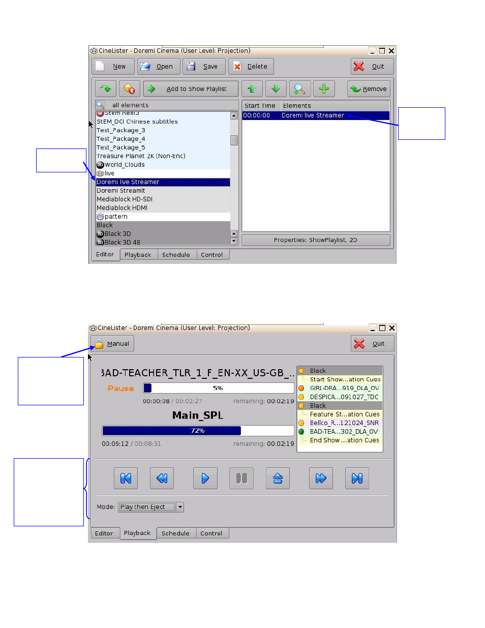 Layback, Figure 282), 6 playback lock mode | Doremi ShowVault / IMB User Manual | Page 215 / 276