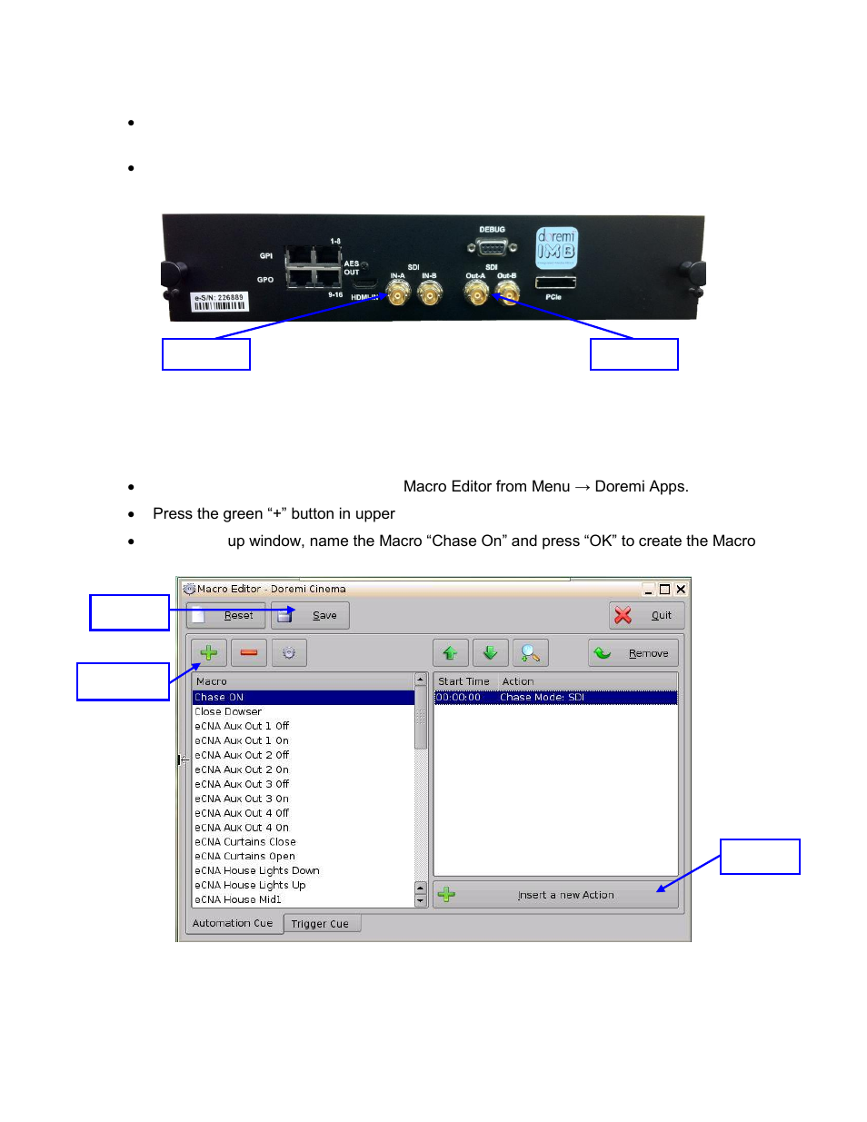 Ardware, Etup, Oftware | Onfiguration, 4 hardware setup, 5 software configuration | Doremi ShowVault / IMB User Manual | Page 236 / 276