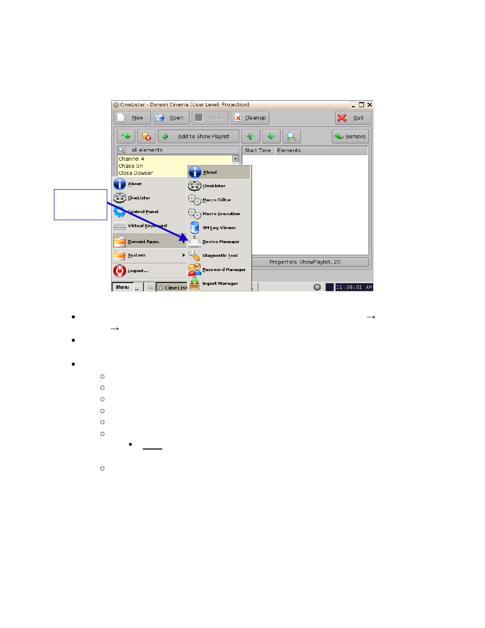 Evice, Anager, Onfiguration | 5 device manager configuration | Doremi ShowVault / IMB User Manual | Page 244 / 276