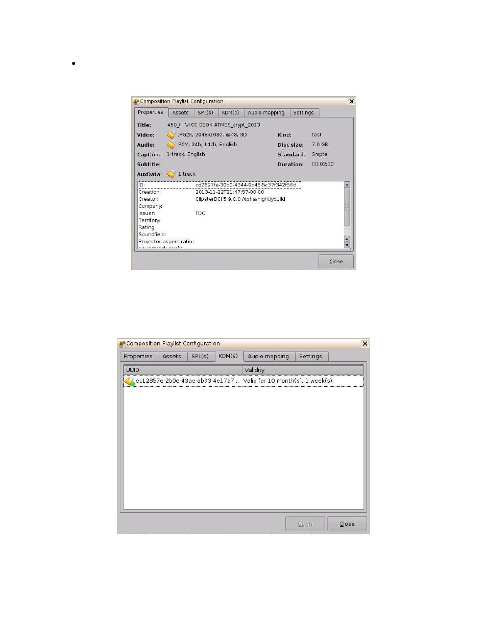 Kdm(s) tab | Doremi ShowVault / IMB User Manual | Page 82 / 276