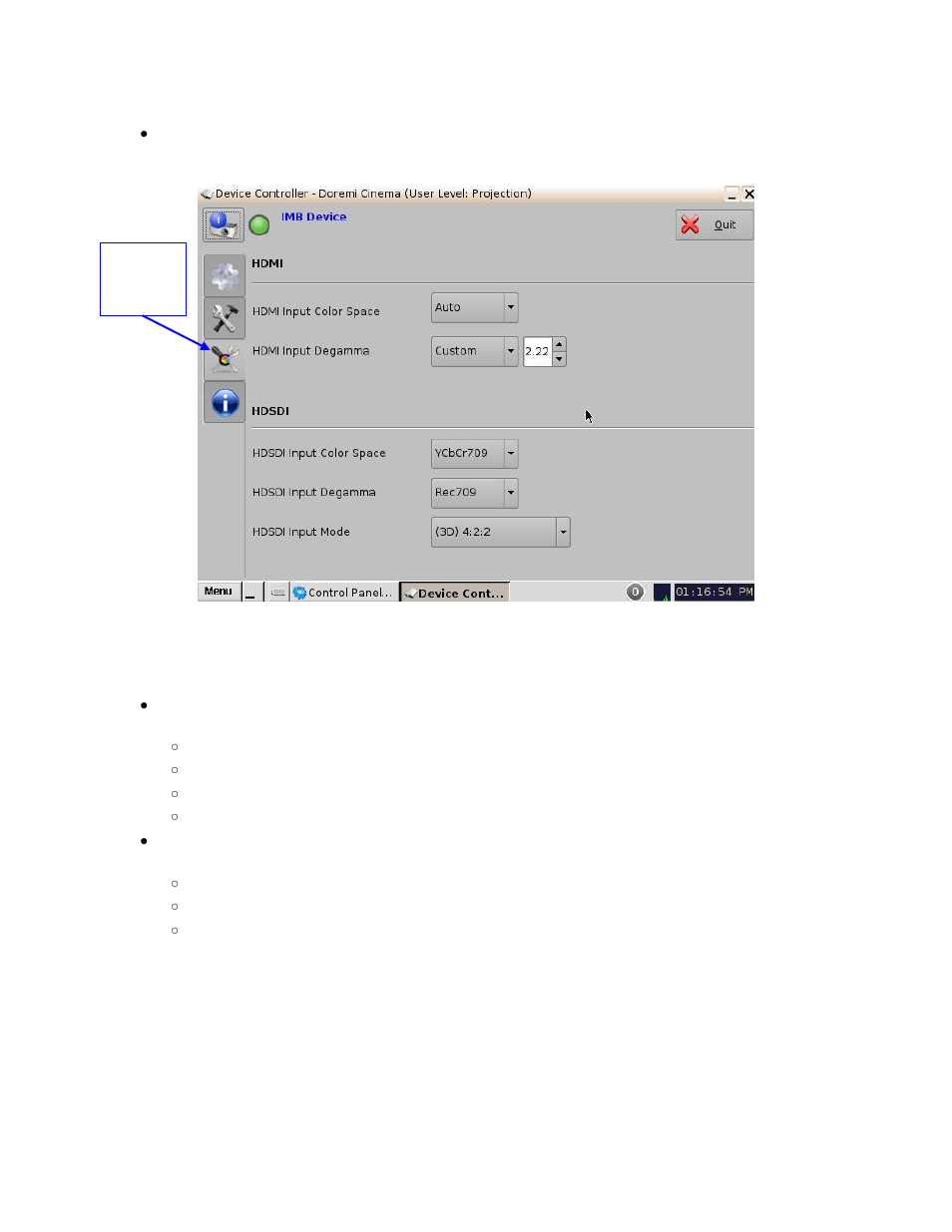 Color space settings tab, Hdmi color space settings, 5 color space settings tab | Doremi ShowVault / IMB User Manual | Page 97 / 276
