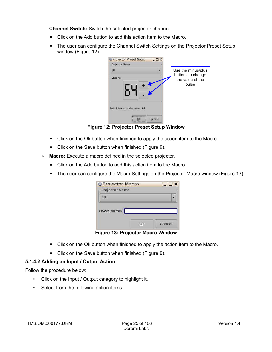 2 adding an input / output action | Doremi TMS User Manual | Page 25 / 106