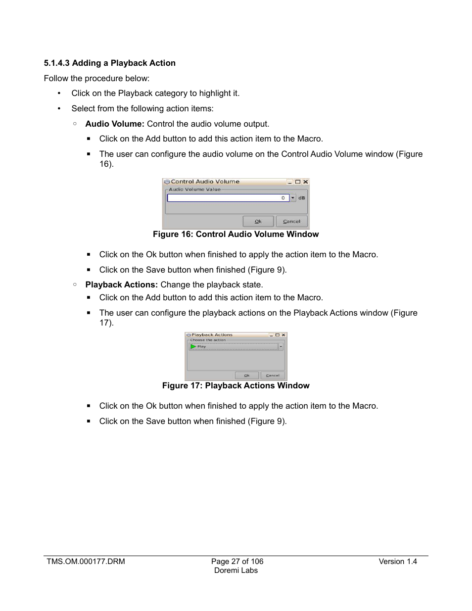 3 adding a playback action | Doremi TMS User Manual | Page 27 / 106