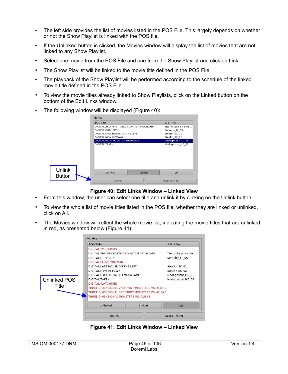 Doremi TMS User Manual | Page 45 / 106