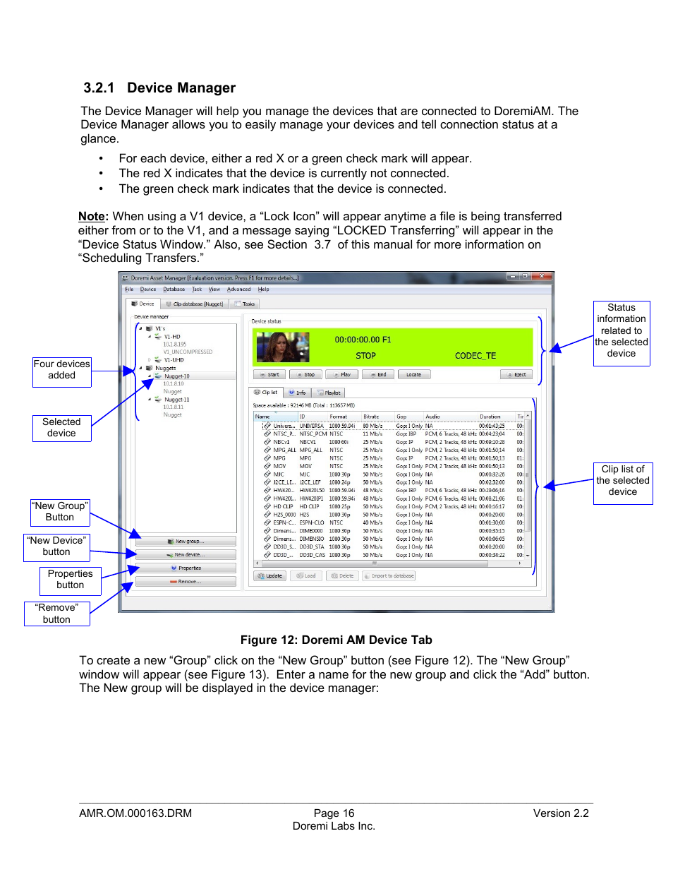 1 device manager | Doremi Asset Manager User Manual | Page 16 / 84