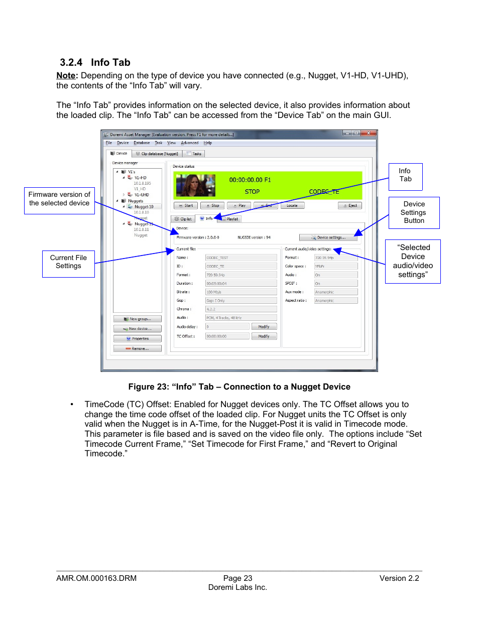 4 info tab | Doremi Asset Manager User Manual | Page 23 / 84