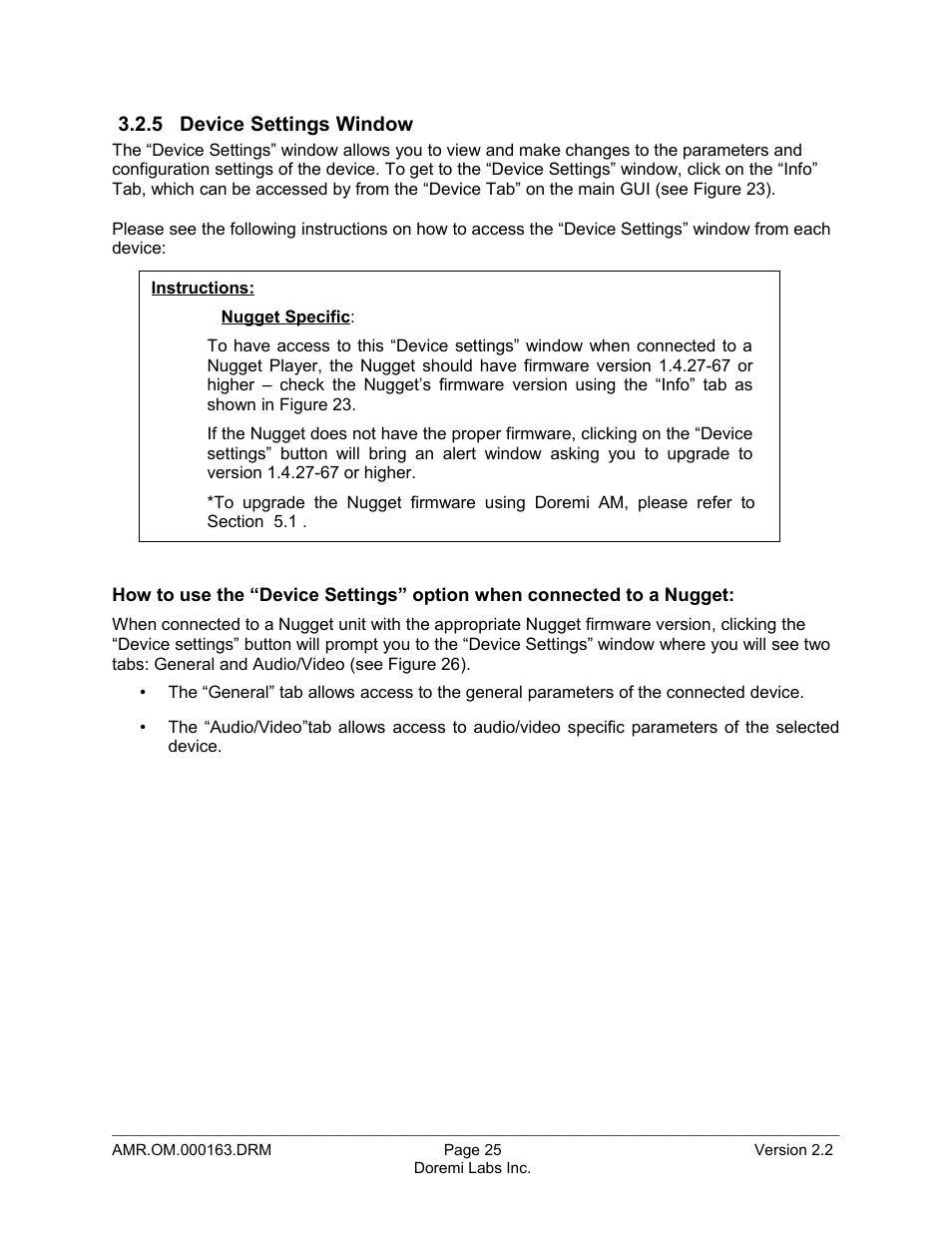 5 device settings window | Doremi Asset Manager User Manual | Page 25 / 84