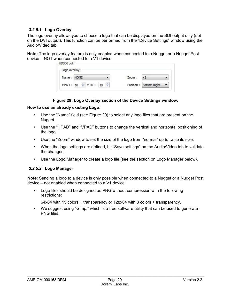 1 logo overlay, 2 logo manager | Doremi Asset Manager User Manual | Page 29 / 84