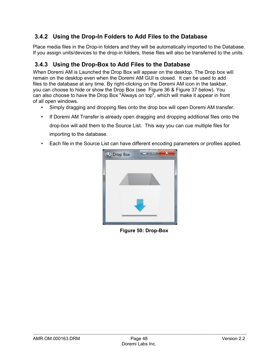 3 using the drop-box to add files to the database | Doremi Asset Manager User Manual | Page 48 / 84