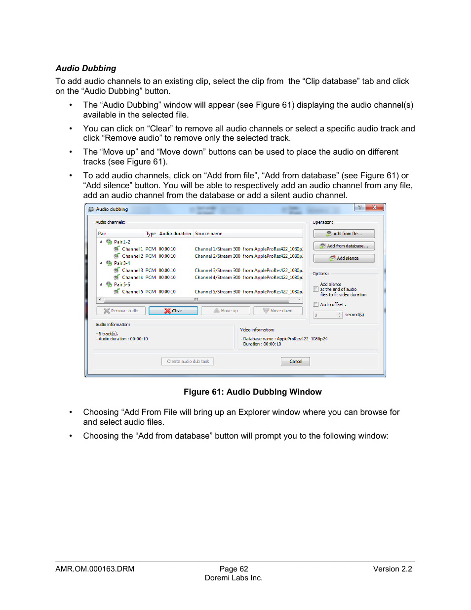 Doremi Asset Manager User Manual | Page 62 / 84