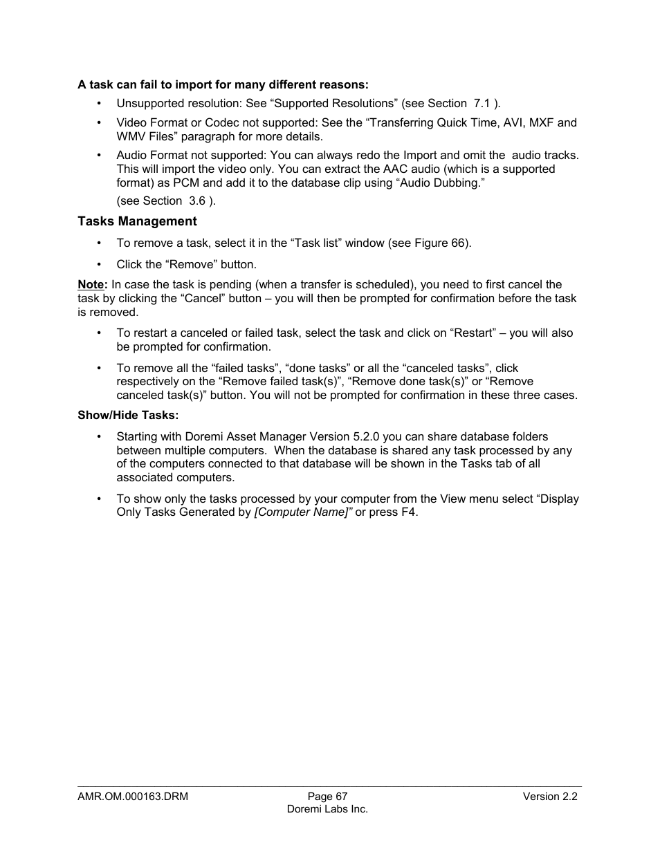 Doremi Asset Manager User Manual | Page 67 / 84