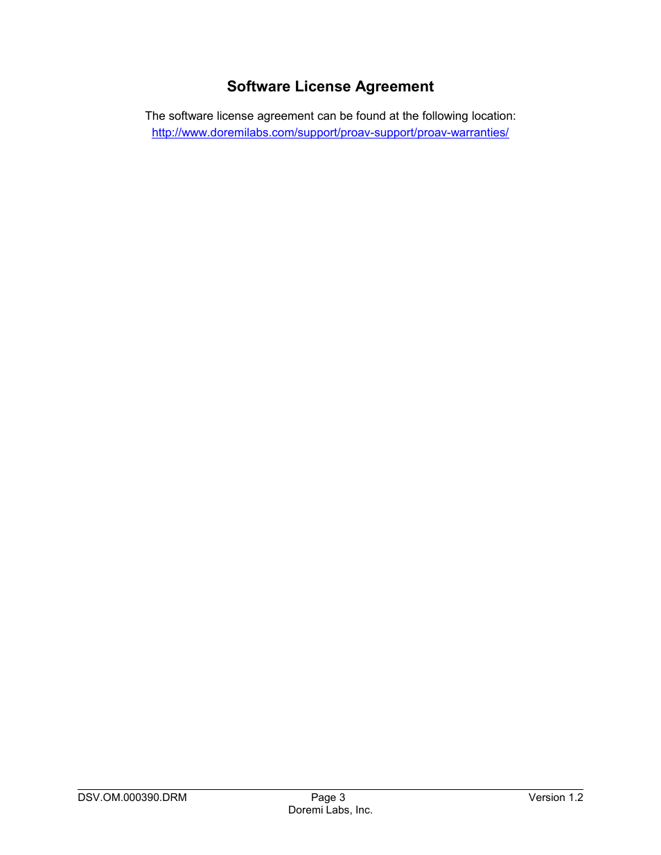 Software license agreement | Doremi DSV-J2 User Manual | Page 3 / 30