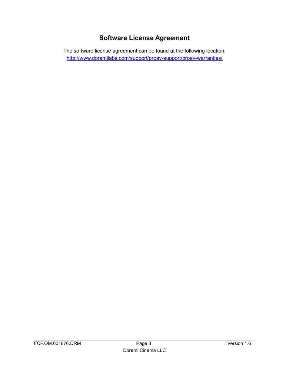 Software license agreement | Doremi Final Cut Pro User Manual | Page 3 / 18