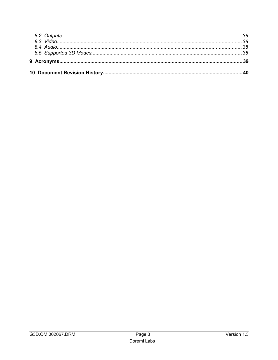 Doremi GENeration3D User Manual | Page 3 / 40