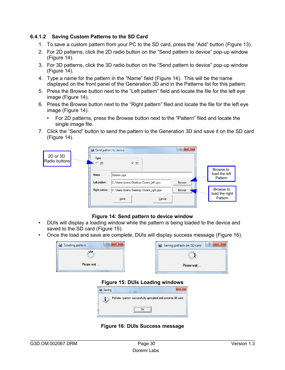 2 saving custom patterns to the sd card | Doremi GENeration3D User Manual | Page 30 / 40