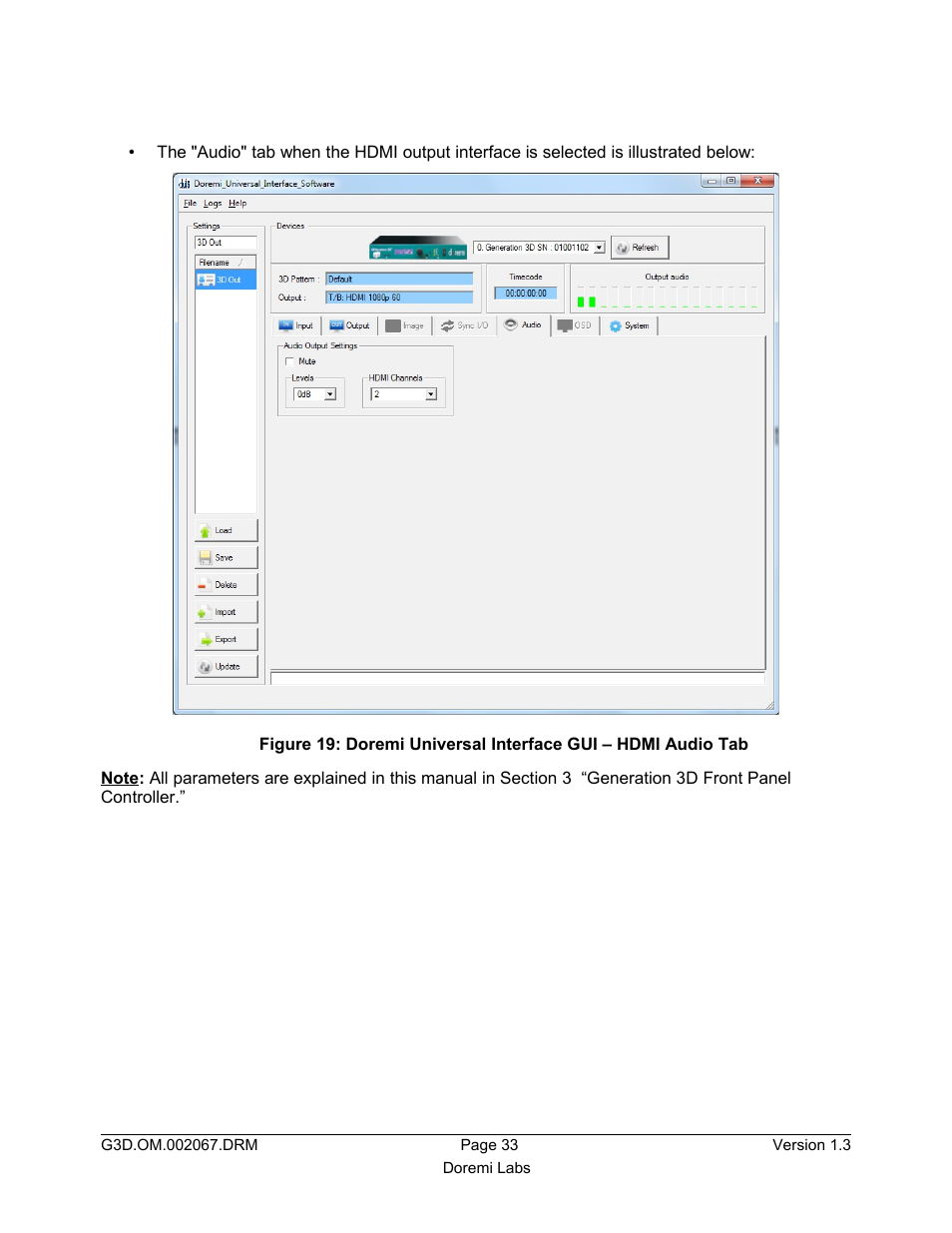 Doremi GENeration3D User Manual | Page 33 / 40