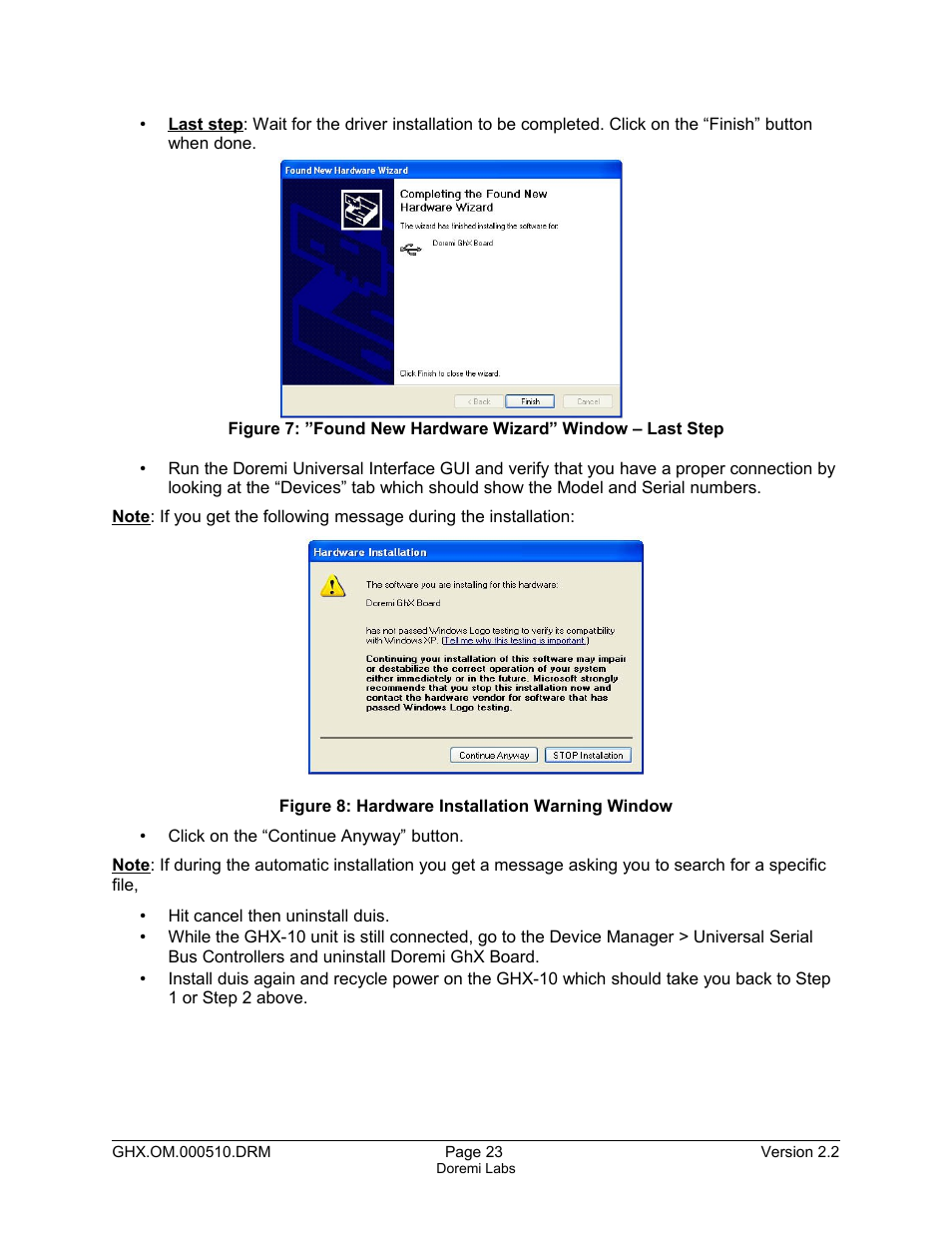 Doremi GHX-10 User Manual | Page 23 / 36