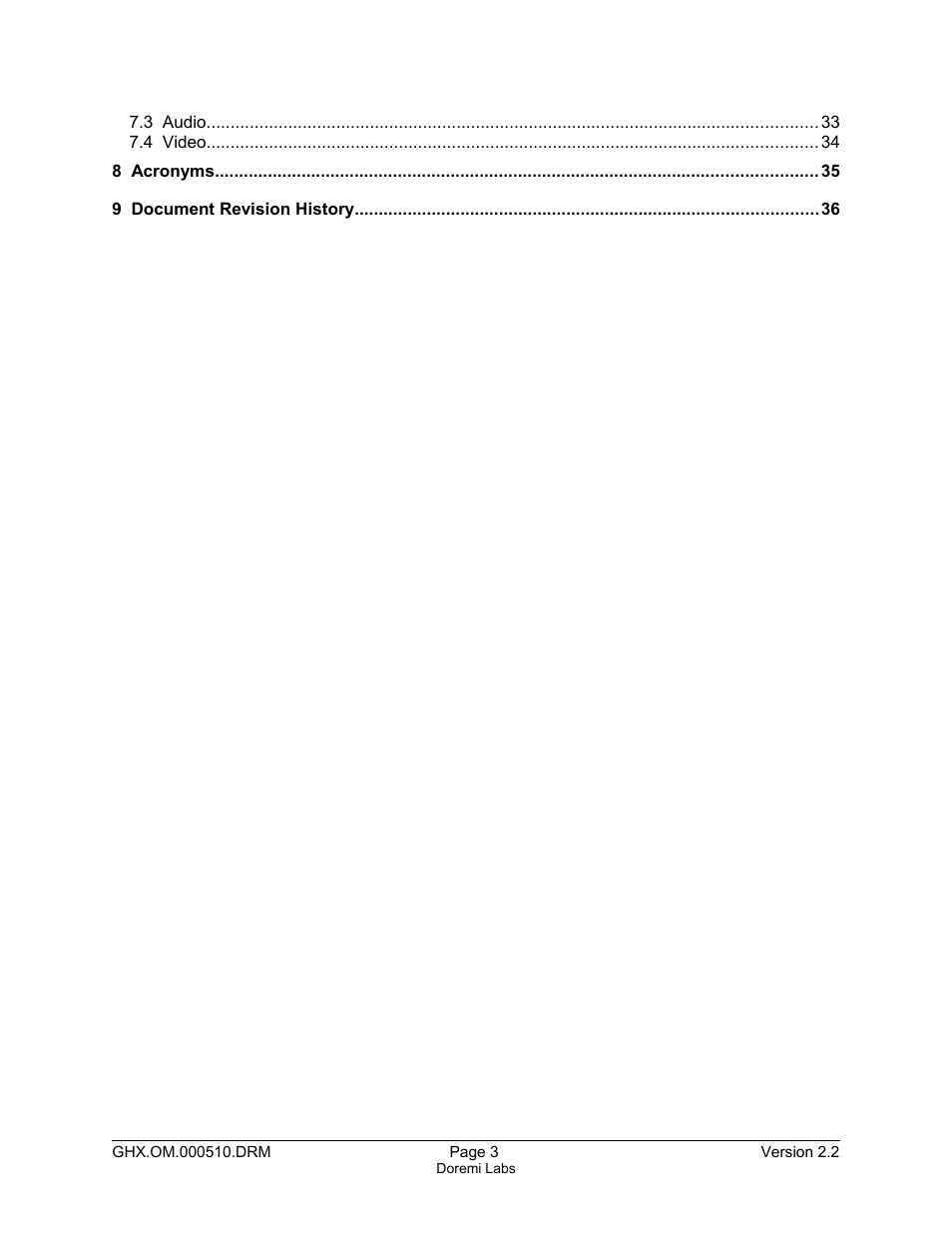 Doremi GHX-10 User Manual | Page 3 / 36