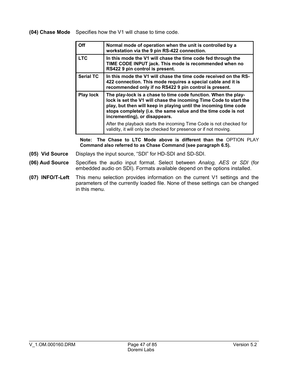 Doremi MCSHD User Manual | Page 47 / 85
