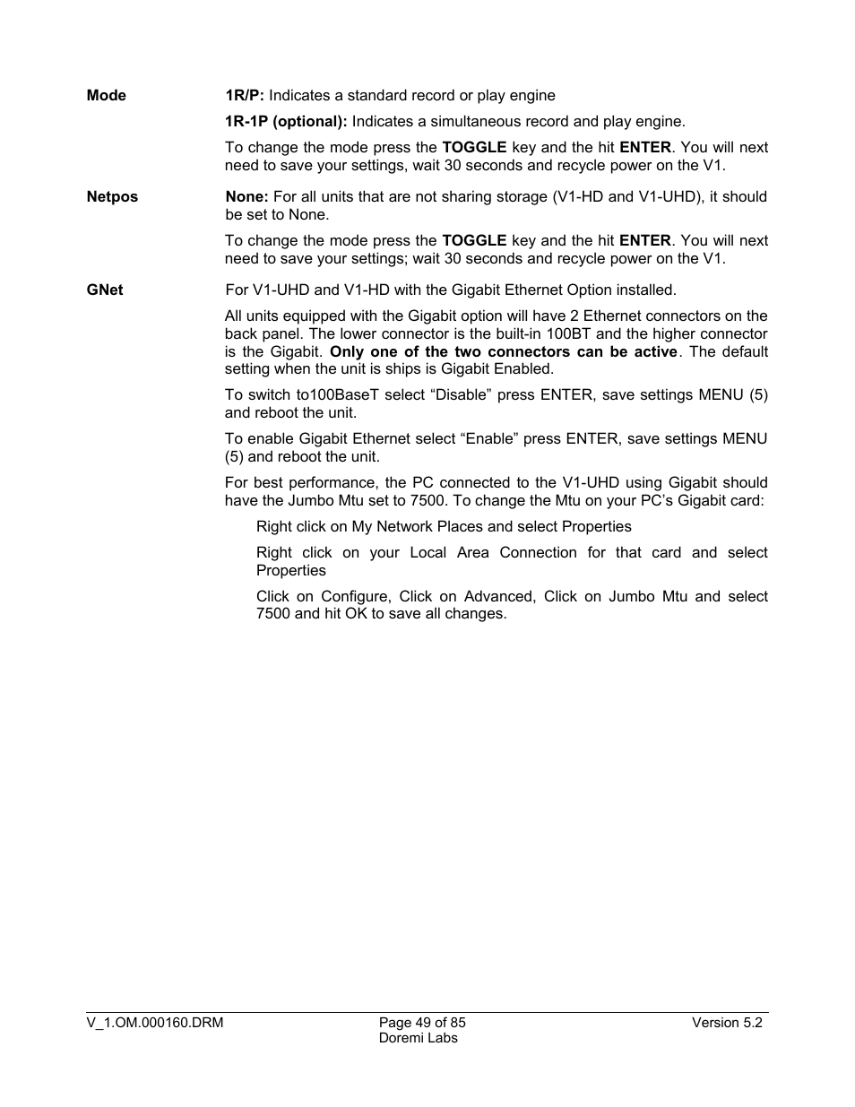 Doremi MCSHD User Manual | Page 49 / 85