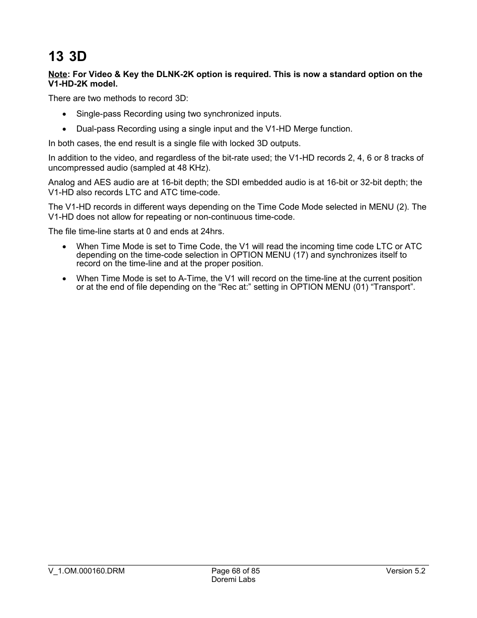 13 3d | Doremi MCSHD User Manual | Page 68 / 85
