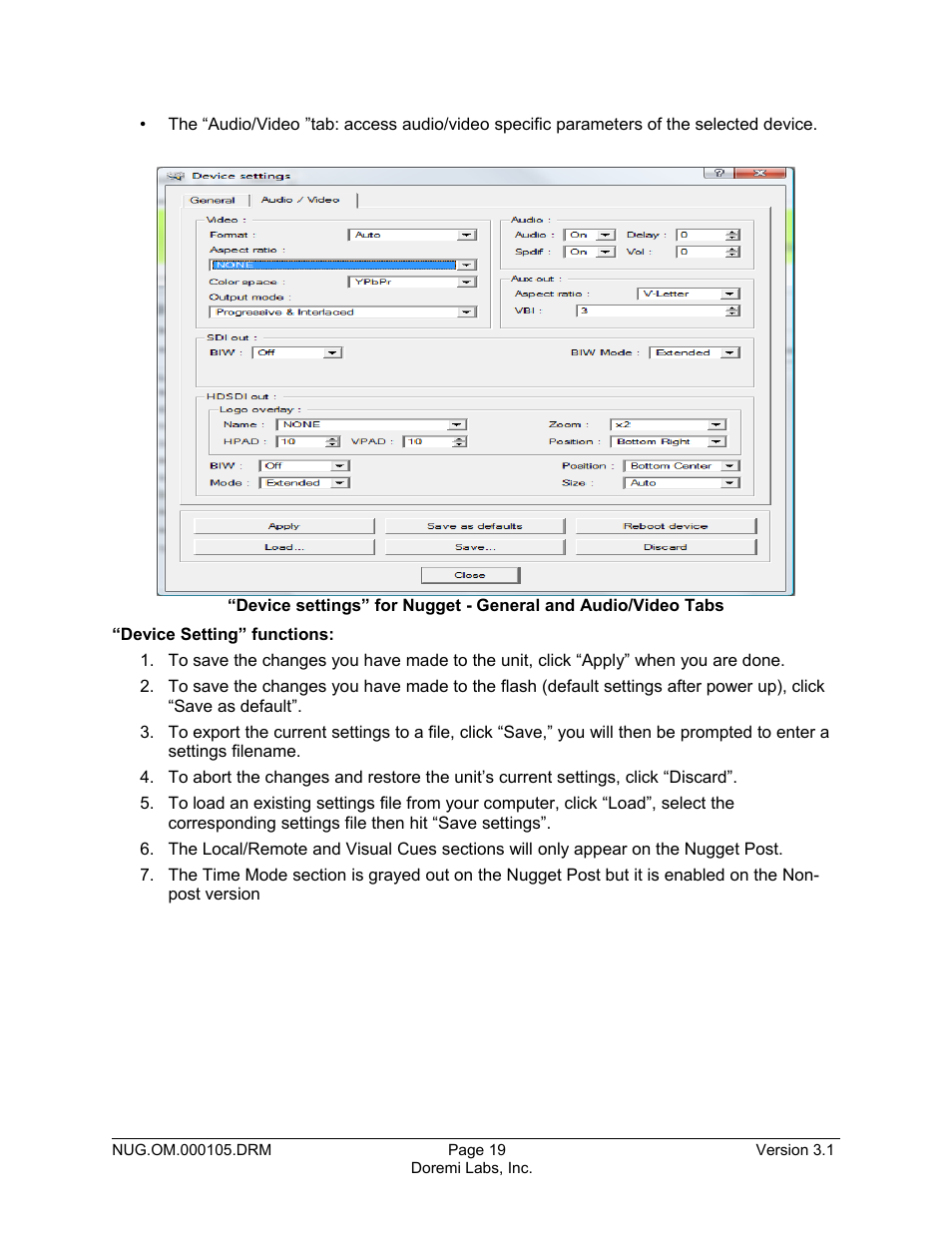 Doremi Nugget User Manual | Page 19 / 58