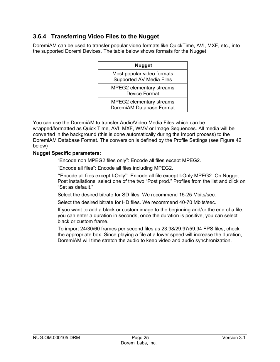 4 transferring video files to the nugget | Doremi Nugget User Manual | Page 25 / 58