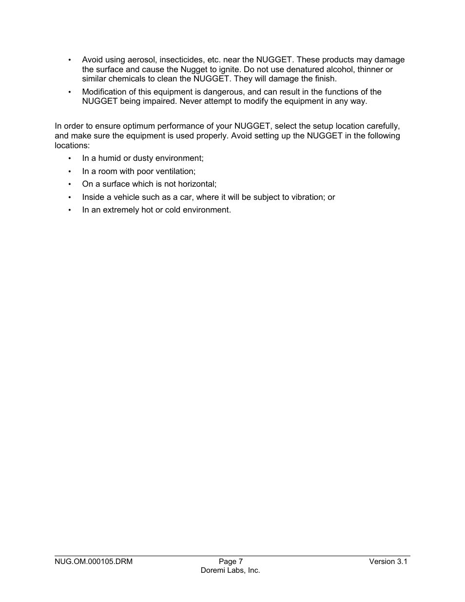 Doremi Nugget User Manual | Page 7 / 58