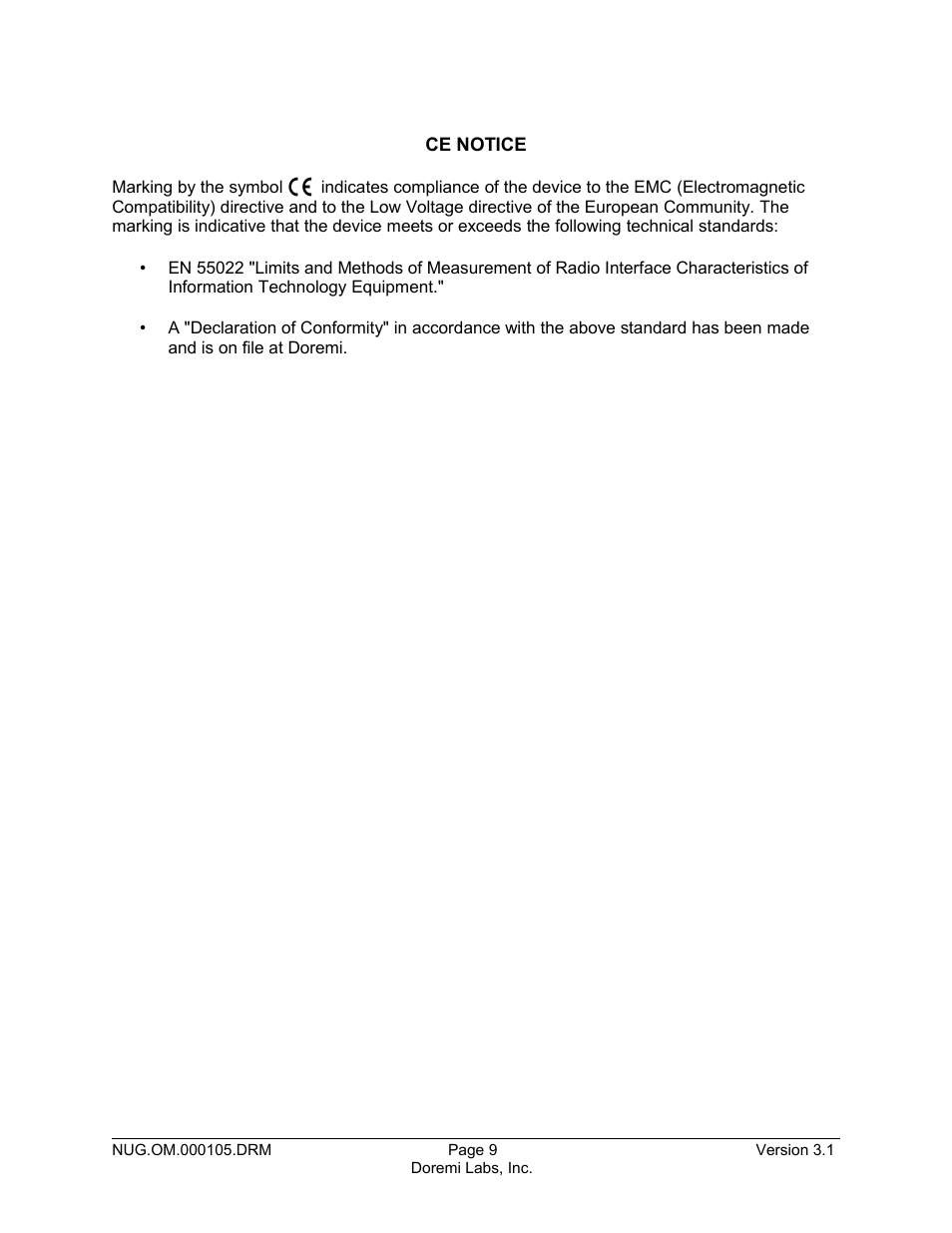 Doremi Nugget User Manual | Page 9 / 58