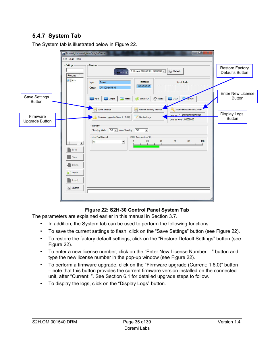 7 system tab | Doremi S2H-30 User Manual | Page 35 / 39