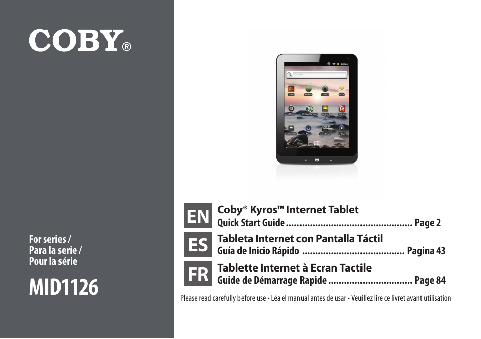 COBY electronic MID1126 User Manual | 127 pages