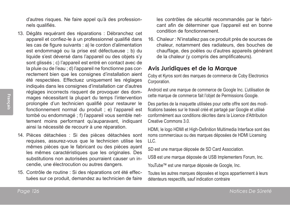 COBY electronic MID1126 User Manual | Page 126 / 127