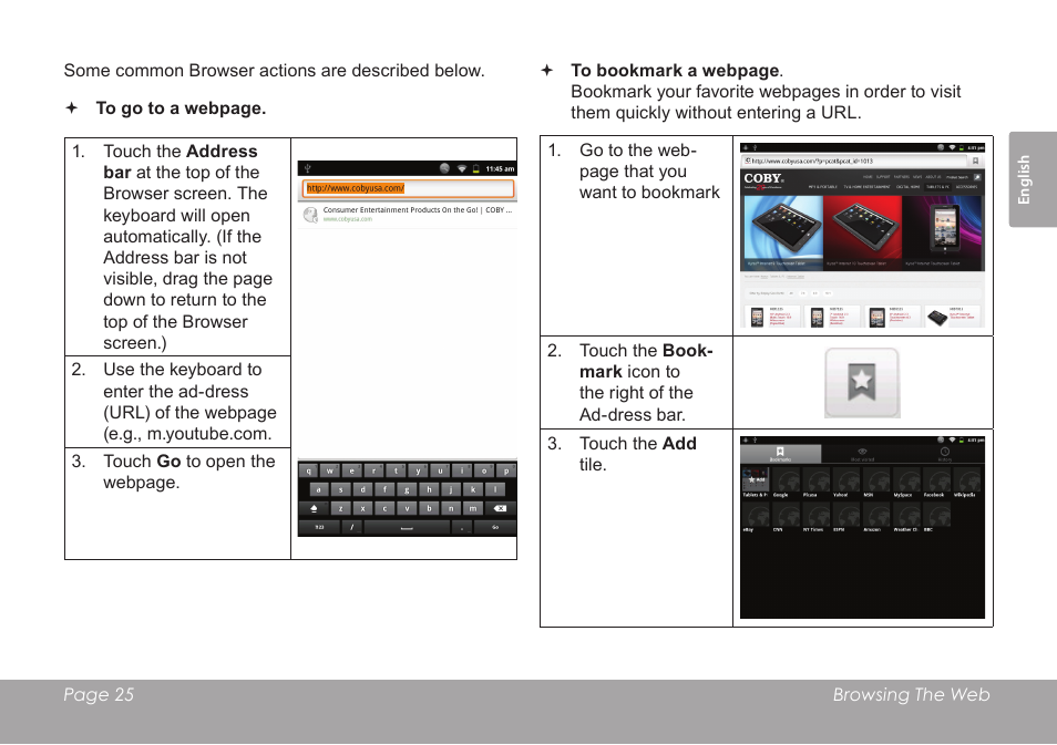 COBY electronic MID1126 User Manual | Page 25 / 127