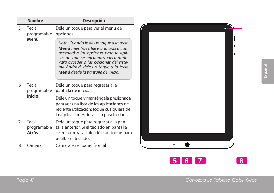 COBY electronic MID1126 User Manual | Page 47 / 127