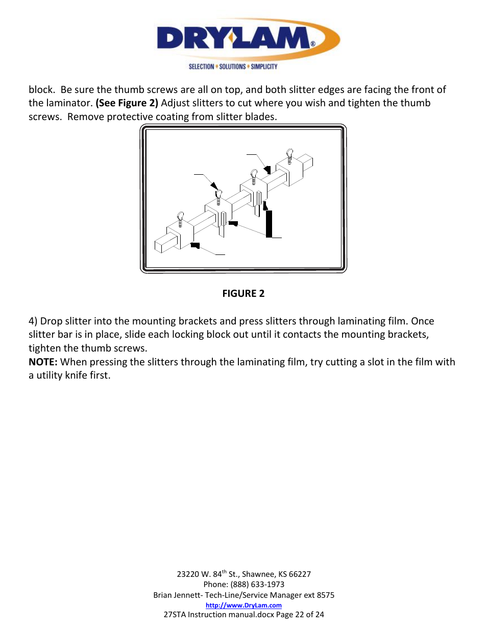 Drylam 27STA Roller Laminator User Manual | Page 22 / 24