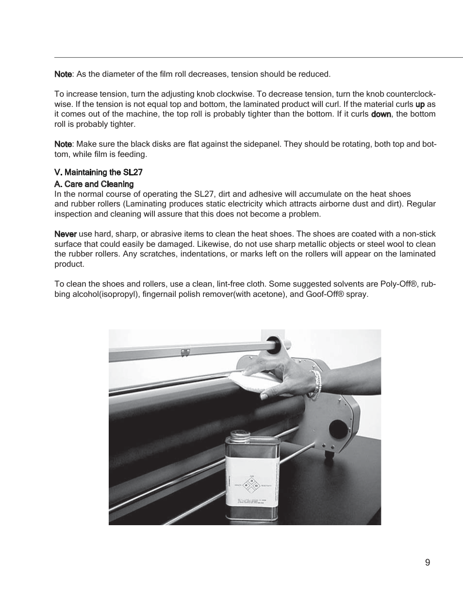 Sl27 pg9 | Drylam SL27 Roller Laminator User Manual | Page 11 / 17