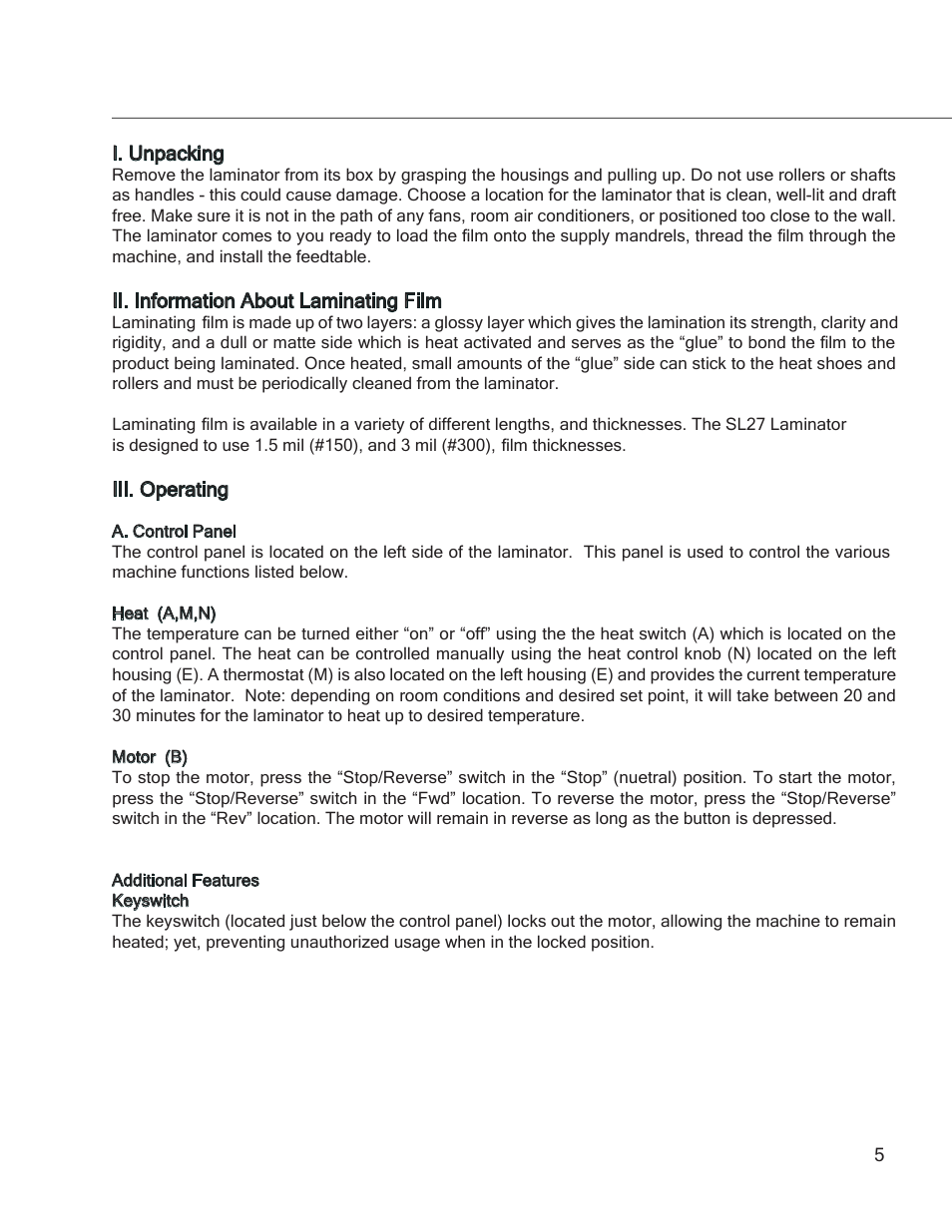 Sl27 pg5 | Drylam SL27 Roller Laminator User Manual | Page 7 / 17