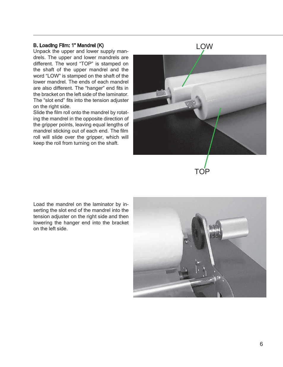 Sl27 pg6, Low top | Drylam SL27 Roller Laminator User Manual | Page 8 / 17