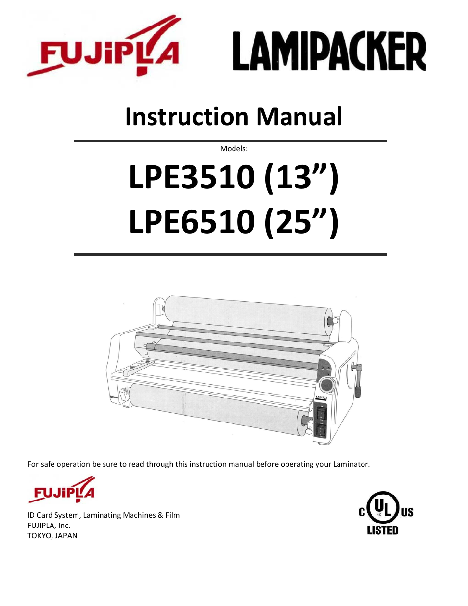 Drylam Fujipla LPE3510 Roller Laminator User Manual | 11 pages