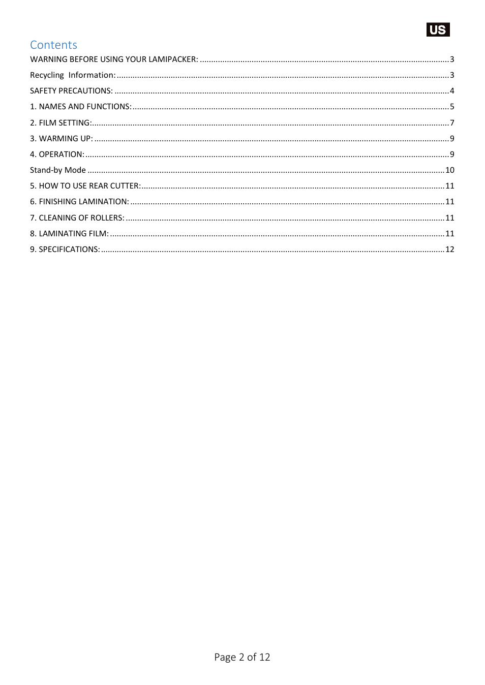 Drylam Fujipla LPP6512 Roller Laminator User Manual | Page 2 / 12