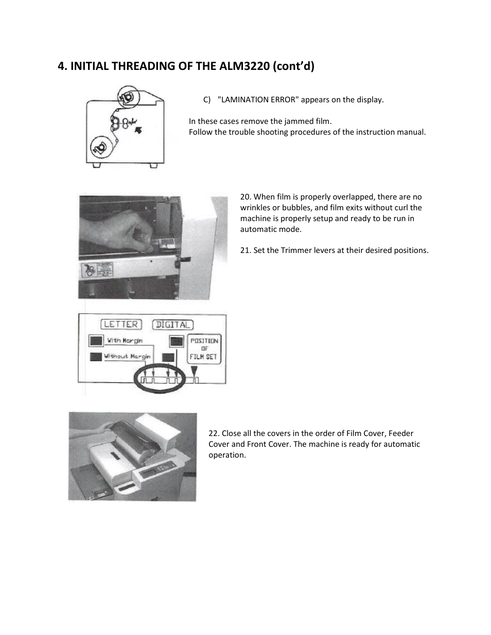 Initial threading of the alm3220 (cont’d) | Drylam Fujipla ALM3220 User Manual | Page 24 / 48