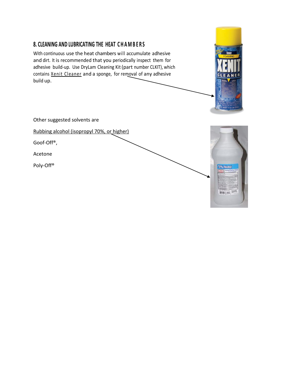 Cleaning and lubricating the heat c h a m b e r s | Drylam Fujipla ALM3220 User Manual | Page 45 / 48