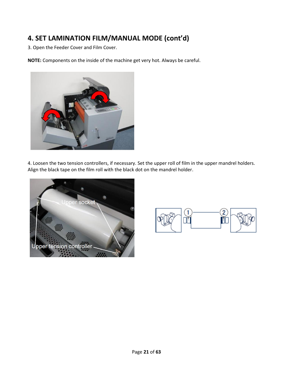Set lamination film/manual mode (cont’d) | Drylam Fujipla ALM3222 User Manual | Page 21 / 63