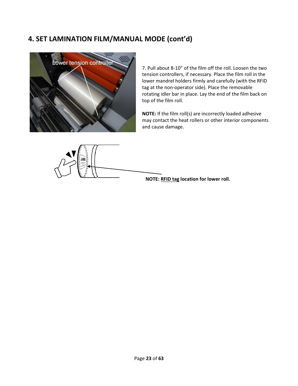 Set lamination film/manual mode (cont’d) | Drylam Fujipla ALM3222 User Manual | Page 23 / 63