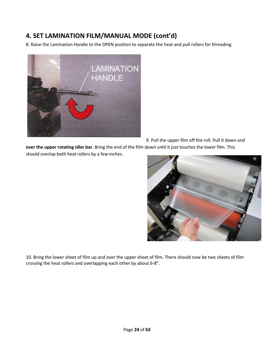 Set lamination film/manual mode (cont’d) | Drylam Fujipla ALM3222 User Manual | Page 24 / 63