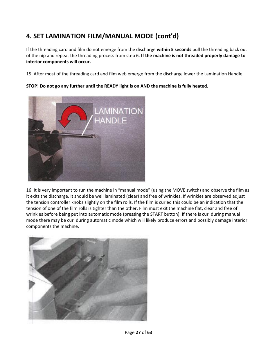 Set lamination film/manual mode (cont’d) | Drylam Fujipla ALM3222 User Manual | Page 27 / 63