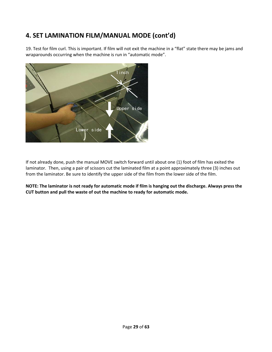 Set lamination film/manual mode (cont’d) | Drylam Fujipla ALM3222 User Manual | Page 29 / 63