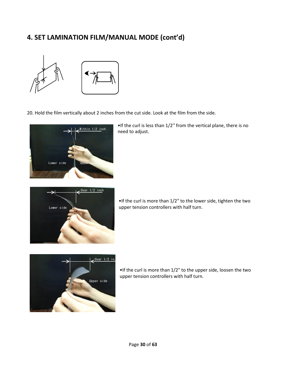 Set lamination film/manual mode (cont’d) | Drylam Fujipla ALM3222 User Manual | Page 30 / 63