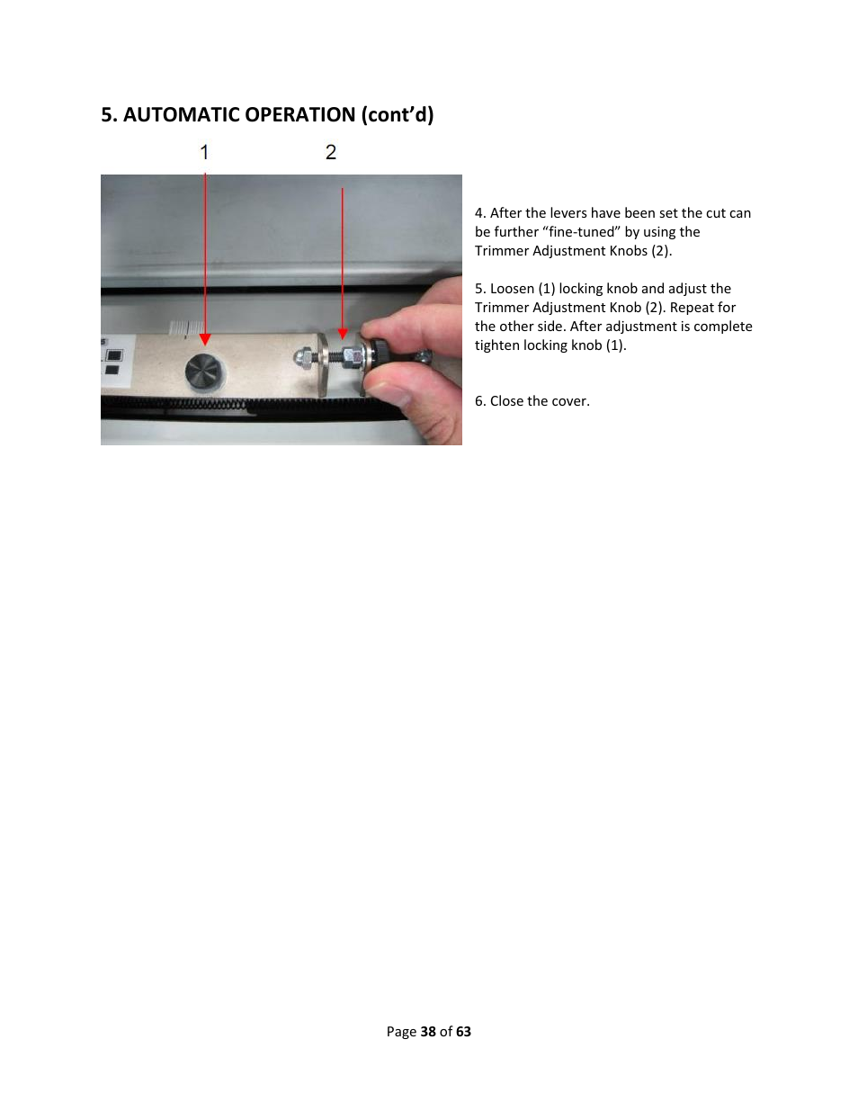 Automatic operation (cont’d) | Drylam Fujipla ALM3222 User Manual | Page 38 / 63