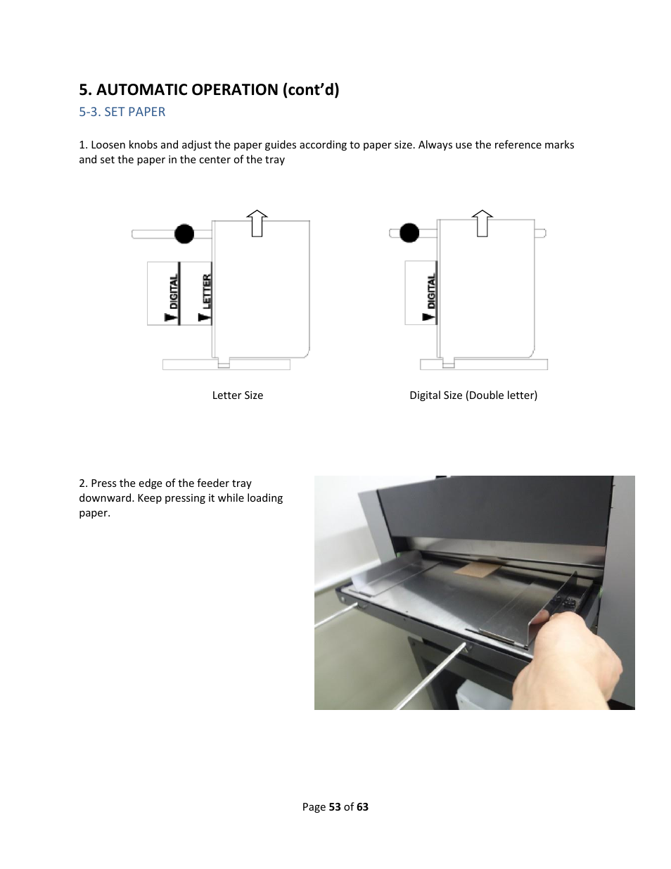 3. set paper, Automatic operation (cont’d) | Drylam Fujipla ALM3222 User Manual | Page 53 / 63